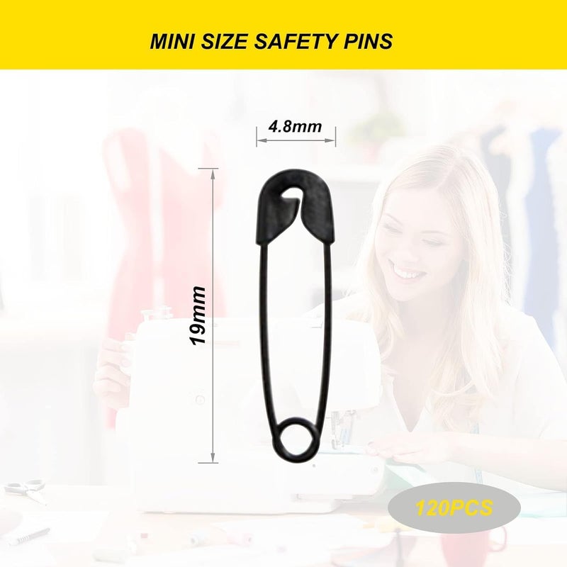 keepsweat 500 Pcs Small Black Safety Pins, 0.75Inch/19mm, Rust Resistant Metal, Classic Style - Image 2